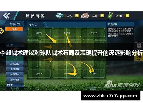 李毅战术建议对球队战术布局及表现提升的深远影响分析 李毅战术建议对球队战术布局及表现提升的深远影响分析